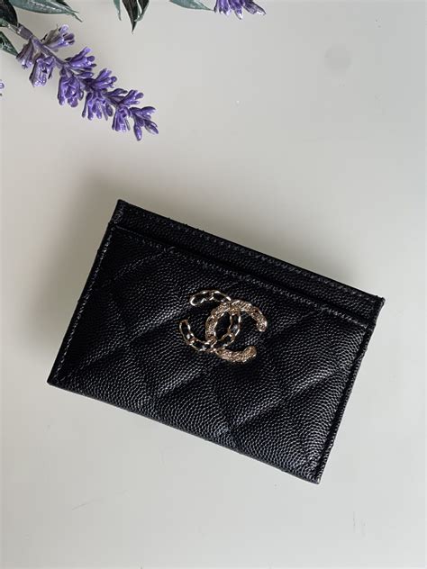 chanel card case red|Chanel caviar credit card case.